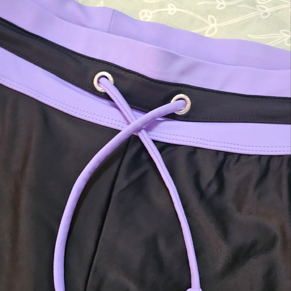 Free Country Black and Lavender Swim Shorts - Picture 4 of 13